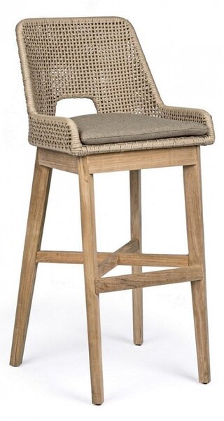 Sgabello Bar con Cuscini 49x57x112h cm Hesperia Tortora