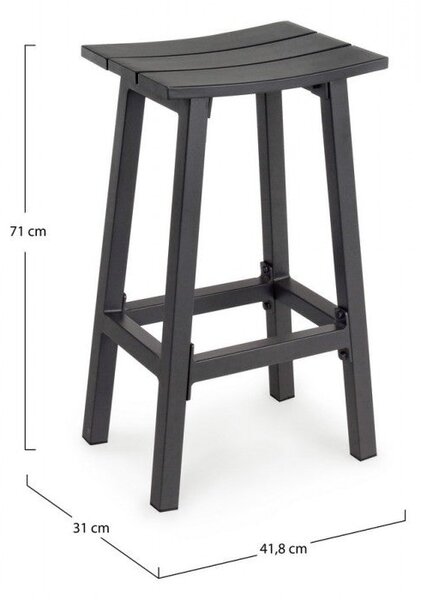 Sgabello Bar 41,8x31x71h cm Skipper Antracite