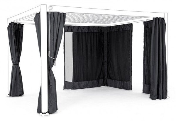 Set 4 Teli Laterali con Zanzariera per Pergola 3x4 Antracite