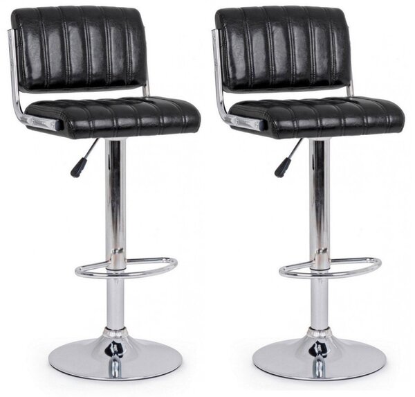Set 2 Sgabelli Bar 46x51,5x88,5/109,5h cm Barclay Nero