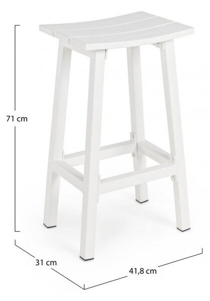 Sgabello Bar 41,8x31x71h cm Skipper Bianco