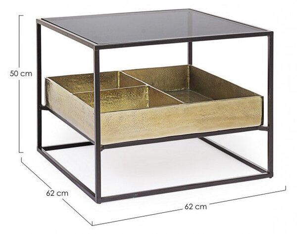 Tavolino 62x62x50h cm con Contenitore Mavila