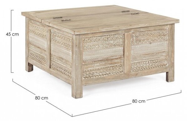 Tavolino 80x80x45h cm con Contenitore Mayra