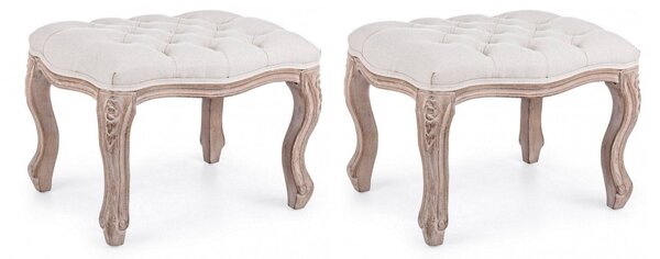 Set 2 Sgabelli Poggiapiedi 53x42x38h cm Diva Naturale