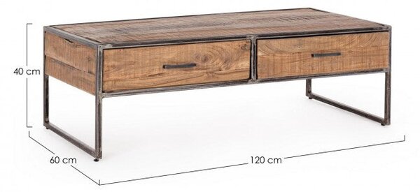 Tavolino 2 Cassetti 120x60x40h cm Elmer
