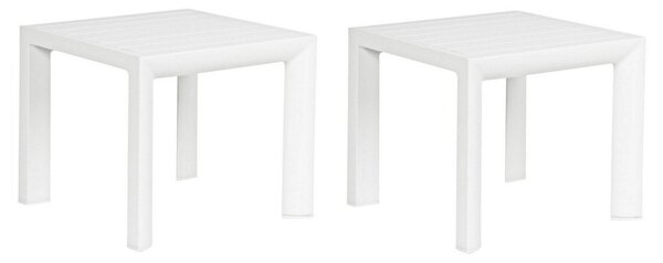 Set 2 Tavolini 40x40x35h cm Cruise Bianco