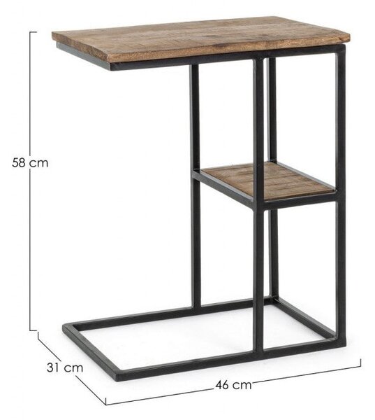 Tavolino 46x31x58h cm con Ripiano Walton