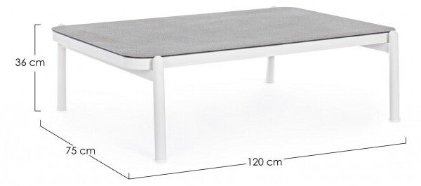 Tavolino 120x75x36h cm Florencia Bianco