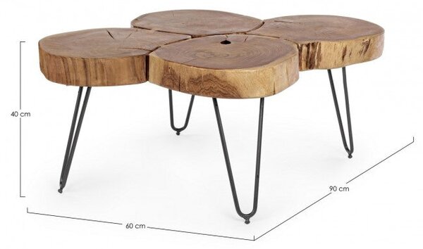 Tavolino 90x60x40h cm Orbital Log