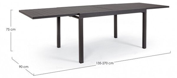 Tavolo Allungabile da Giardino 135-270x90x75h cm Pelagius Antracite