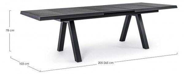 Tavolo Allungabile da Giardino 205-265x103x78h cm Krion Antracite