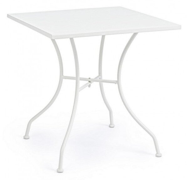Tavolo da Giardino 70x70x71h cm Kelsie Bianco