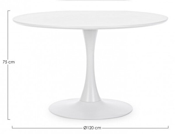 Tavolo Ø120x75h cm Bloom Bianco