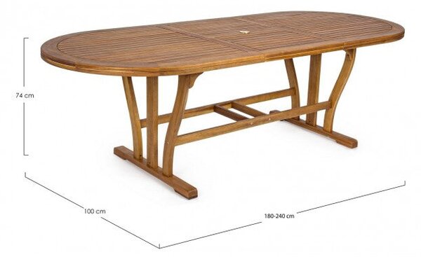 Tavolo Allungabile da Giardino 180-240x100x74h cm Noemi