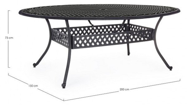 Tavolo da Giardino 200x150x73h cm Ivrea Antracite