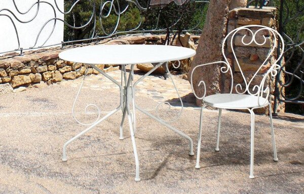 Tavolo da Giardino Ø90x72h cm Etienne Bianco