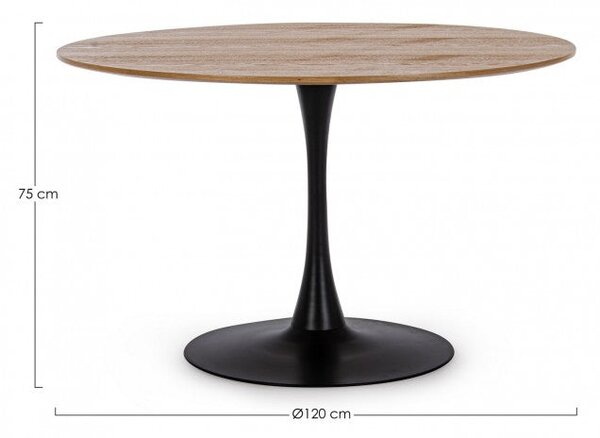 Tavolo Ø120x75h cm Bloom Top Veneer