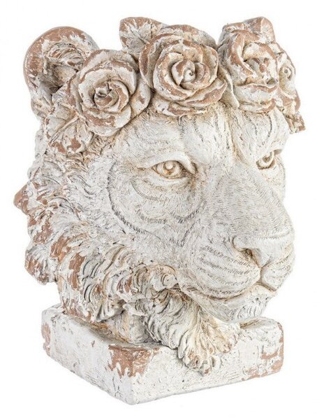 Vaso a Forma di Testa Leone Ø37x44h cm Magnesia