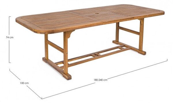 Tavolo Allungabile da Giardino 180-240x100x74h cm Noemi