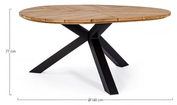 Tavolo Ø160x77h cm Palmdale Carbon