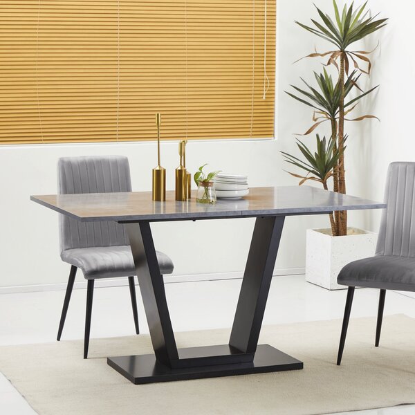 Tavolo da Pranzo per 4-6 persone 140x80x76 cm Piano Effetto Marmo
