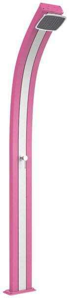 Doccia Solare da Esterno Giardino 25L Miscelatore Arkema Spring Fascia Inox Fuxia