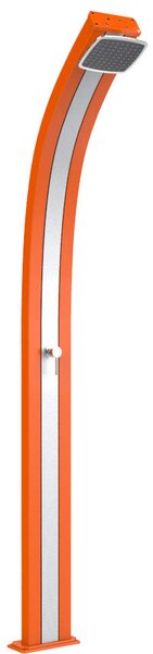 Doccia Solare da Esterno Giardino 25L Miscelatore Arkema Spring Fascia Inox Arancio