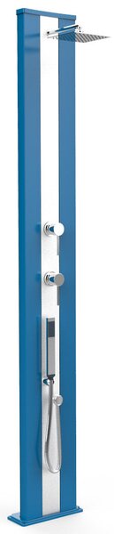 Doccia Solare da Esterno Giardino 40L Miscelatore e Doccetta Mobile Arkema Dada S Fascia Inox Blu