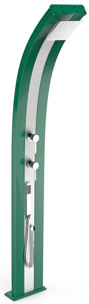 Doccia Solare da Esterno Giardino 40L Miscelatore e Doccetta Mobile Arkema Dada Fascia Inox Verde