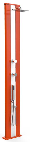 Doccia Solare da Esterno Giardino 40L Miscelatore e Doccetta Mobile Arkema Dada S Fascia Inox Arancione