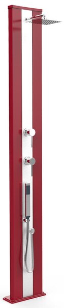 Doccia Solare da Esterno Giardino 40L Miscelatore e Doccetta Mobile Arkema Dada S Fascia Inox Cherry