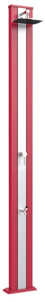Doccia Solare da Esterno Giardino 30L Miscelatore e Lavapiedi Arkema Spring S Fascia Inox Cherry