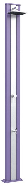 Doccia Solare da Esterno Giardino 30L Miscelatore e Lavapiedi Arkema Spring S Fascia Inox Viola