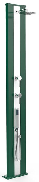 Doccia Solare da Esterno Giardino 40L Miscelatore e Doccetta Mobile Arkema Dada S Fascia Inox Verde