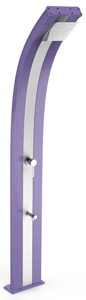 Doccia Solare da Esterno Giardino 40L Miscelatore e Lavapiedi Arkema Dada Fascia Inox Viola