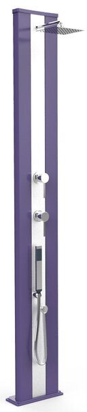 Doccia Solare da Esterno Giardino 40L Miscelatore e Doccetta Mobile Arkema Dada S Fascia Inox Viola