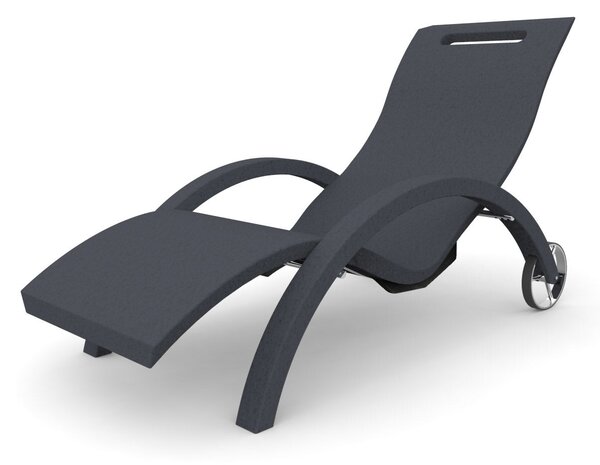 Lettino Chaise Longue da Esterno Giardino Inclinabile con Ruote Arkema Serendipity Grigio Antracite