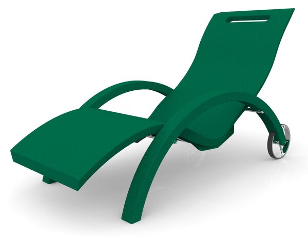 Lettino Chaise Longue da Esterno Giardino Inclinabile con Ruote Arkema Serendipity Verde Scuro