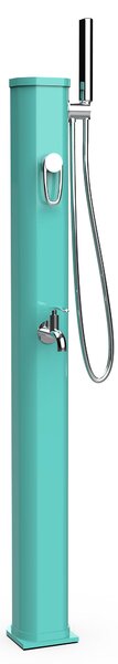 Mini Doccia Solare da Giardino 20L Miscelatore Lavapiedi e Doccetta Verde Opalino