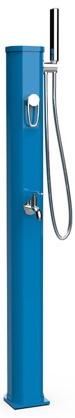 Mini Doccia Solare da Giardino 20L Miscelatore Lavapiedi e Doccetta Blu Capri