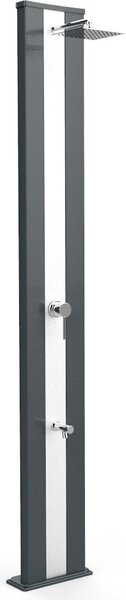 Doccia Solare da Giardino 40L Miscelatore e Lavapiedi Arkema Dada S Grigio Antracite Inox