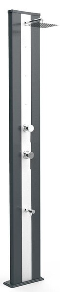 Doccia Solare da Giardino 40L Miscelatore Nebulizzatore e Lavapiedi Arkema Dada S Grigio Antracite Inox