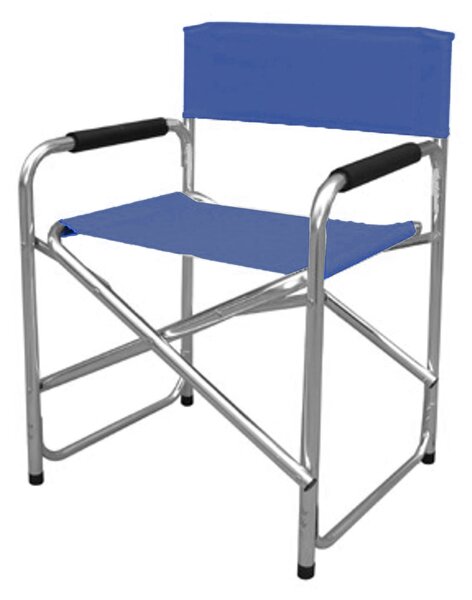 Sedia Regista da Giardino Richiudibile in Alluminio e Tessuto Oxford Blu