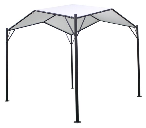 Gazebo da Giardino 3,5x3,5x2,7m in Metallo Ecrù
