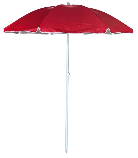 Ombrellone da Mare Ø1,8 m Palo Ø32 mm in Acciaio e Nylon Rosso