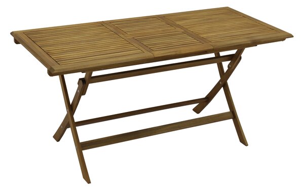 Tavolo Allungabile Pieghevole da Giardino 120/160x70x75 cm in Legno Naturale