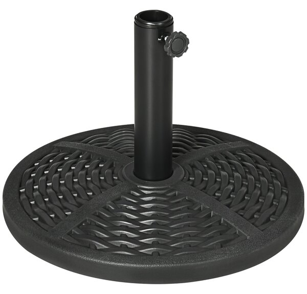 Base per Ombrellone da Giardino Ø45 cm Effetto Rattan Nero