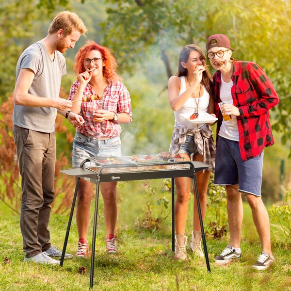 Barbecue a Carbone Carbonella 113x59x83,5 cm in Acciaio Nero