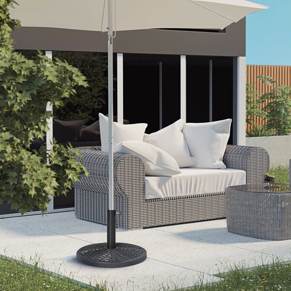 Base per Ombrellone da Giardino Ø45 cm Effetto Rattan Nero