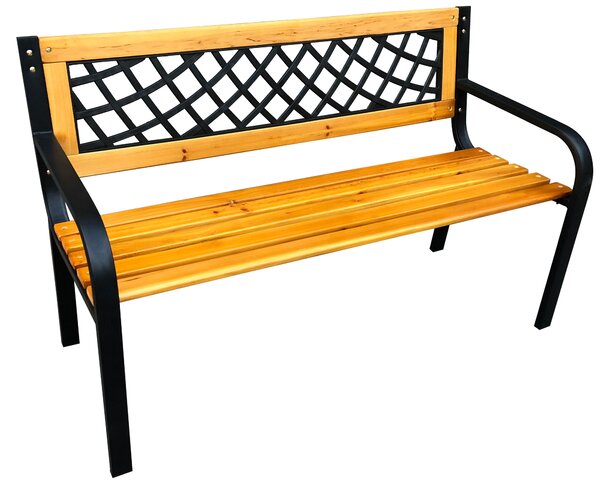 Panchina 2 Posti da Giardino 118x50x75 cm con Seduta in Legno